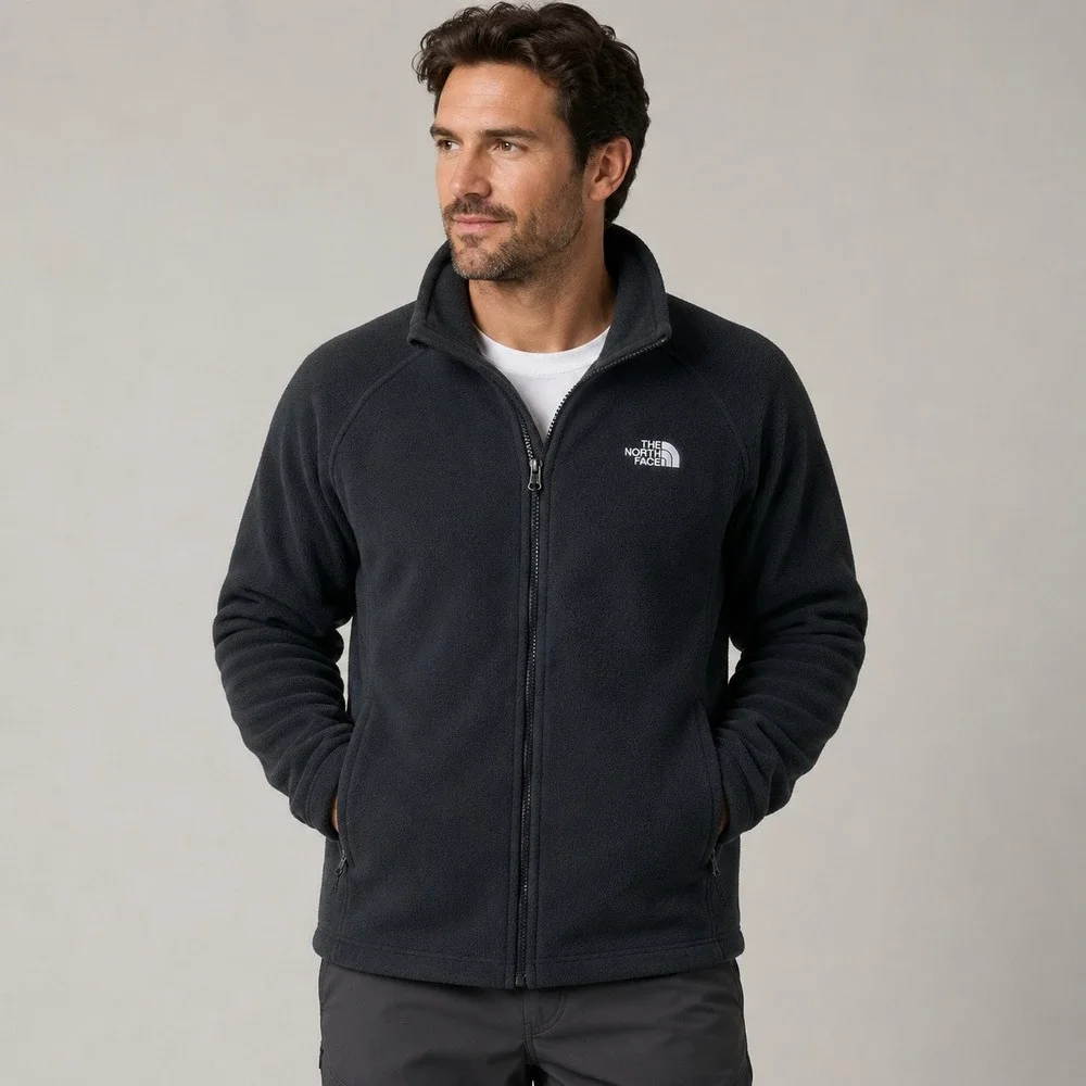 The North Face Fleece Jacket Mens XXL Charcoal Gray Full Zip Hiking Gorpcore